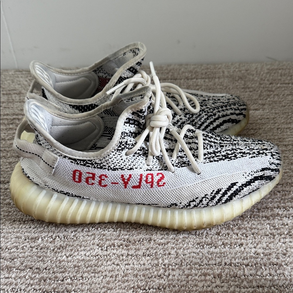 Rare Adidas Yeezy Boost 350 V2 Black White Red